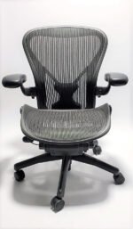 Herman Miller Aeron Chair Size C For Sale – Black Fabric Ergonomic Office Chair with Black - Image 5
