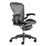 Herman Miller Aeron Chair Size C For Sale – Black Fabric Ergonomic Office Chair with Black - Image 3