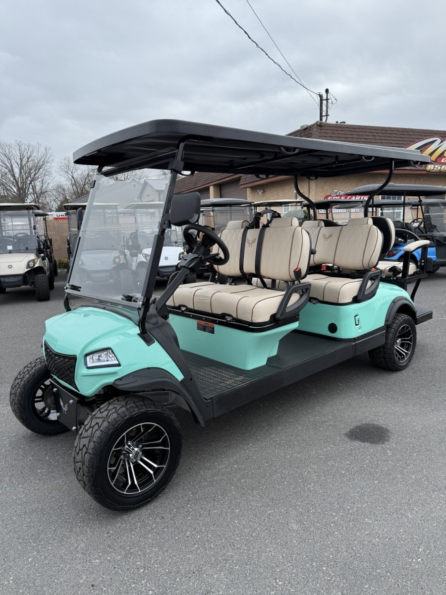 2025 New Honor LSV 3″ Sea Foam Teal 48 volt Aluminum Low Speed Vehicle street legal cart, Custom LUXE edition For Sale