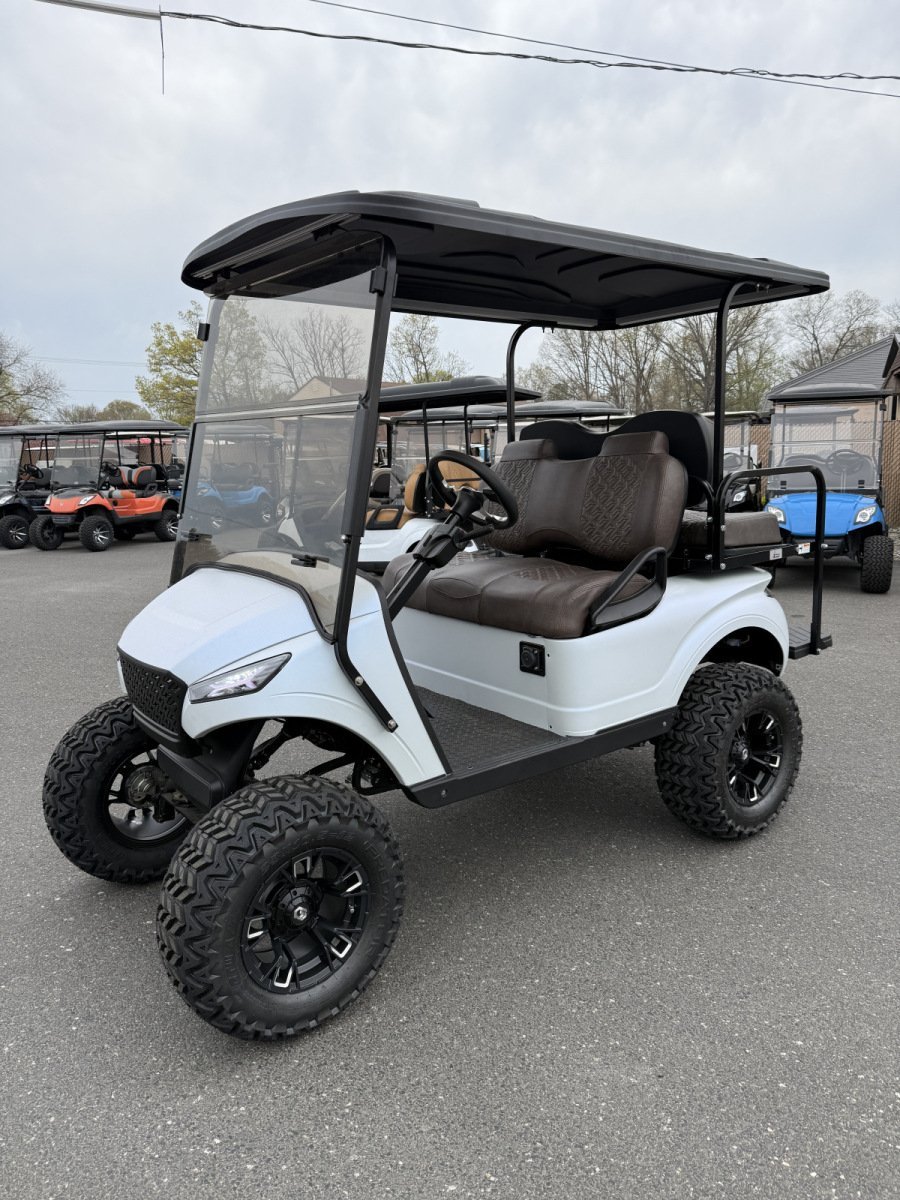 New Navitas Tac2 Blizzard Matte White 48 volt AC electric Lithium Ion high performance tunable lifted custom built golf cart For Sale