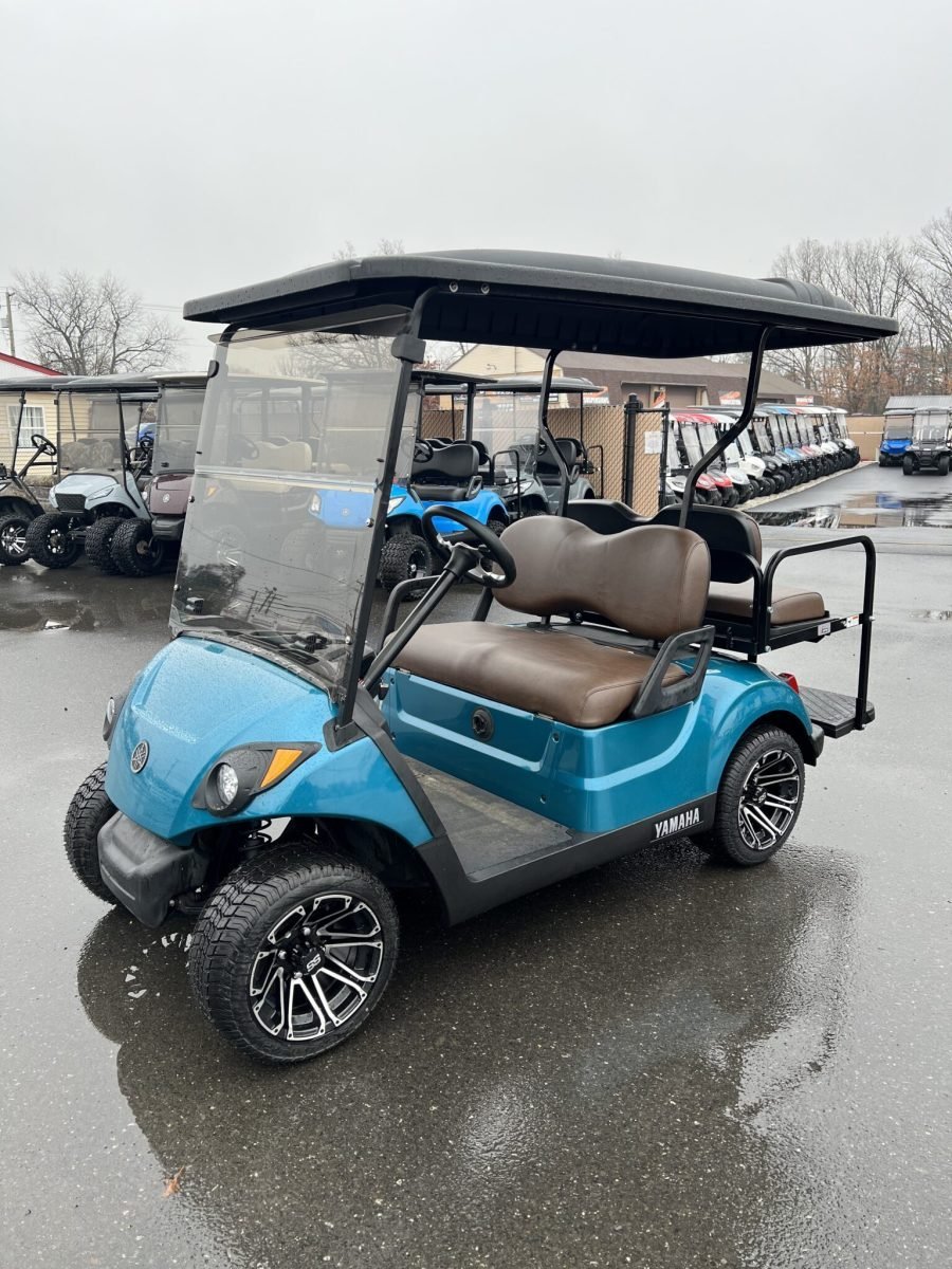 2017 Yamaha Drive2 48 volt custom electric golf cart, Teal Metallic For Sale