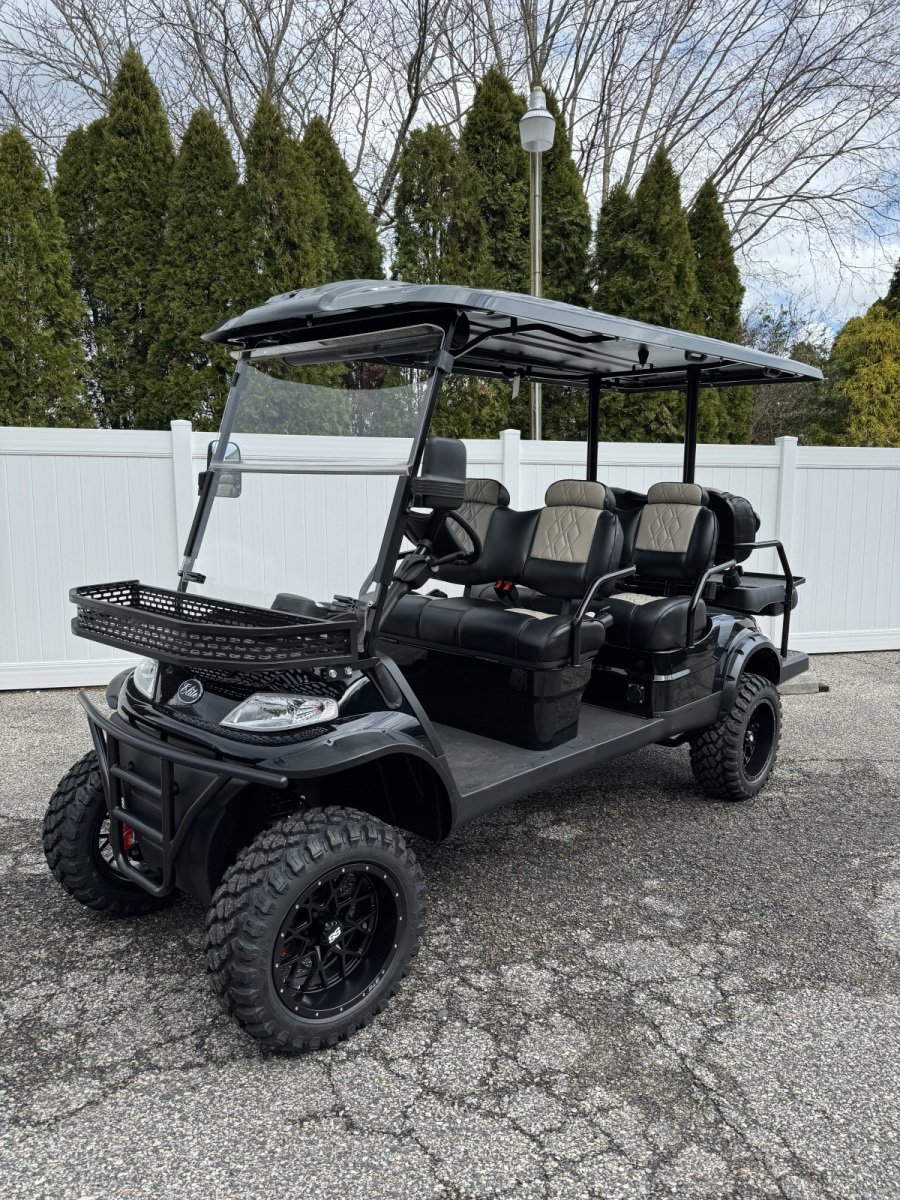 2023 New Elite Alset EV6L Black Metallic Custom 48 volt Lithium Low Speed Vehicle LSV street legal cart LOADED For Sale