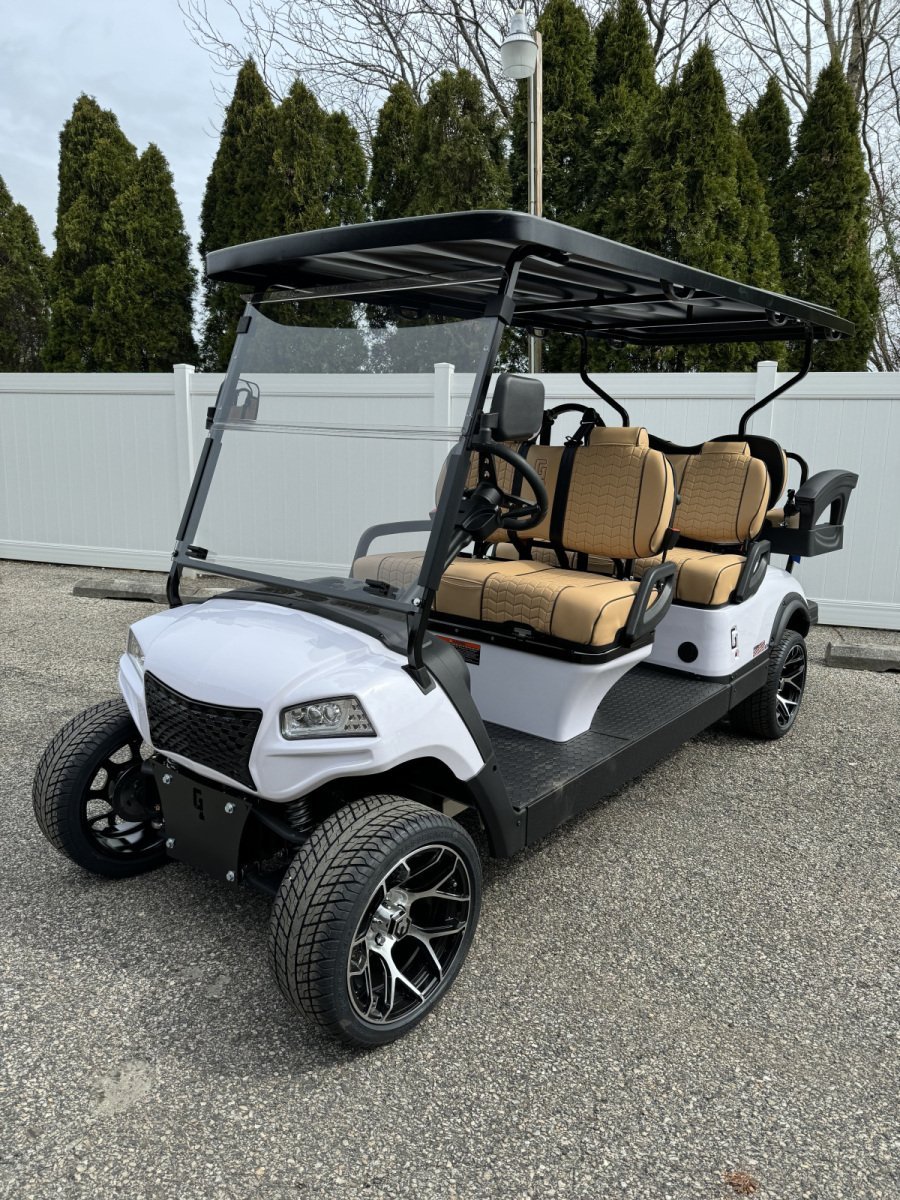 2025 New Honor LSV 4+2 G1 Bright White 48 volt Lithium Aluminum Low Speed Vehicle street legal cart For Sale