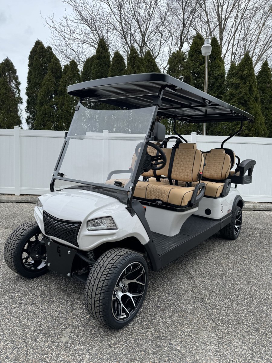 2025 New Honor LSV 4+2 G1 Pearl White 48 volt Lithium Aluminum Low Speed Vehicle street legal cart For Sale