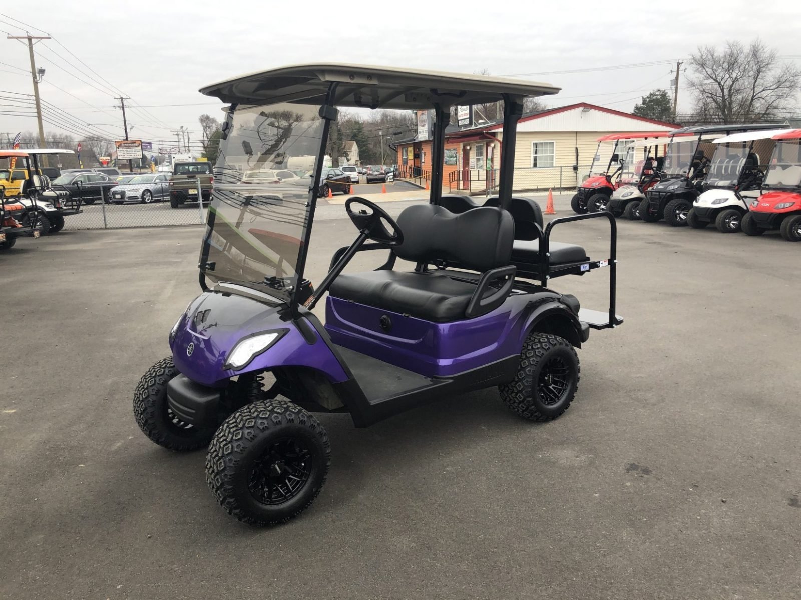 2016 Yamaha Drive 48 volt custom electric golf cart, 3″ lift, Purple/Black fade For Sale