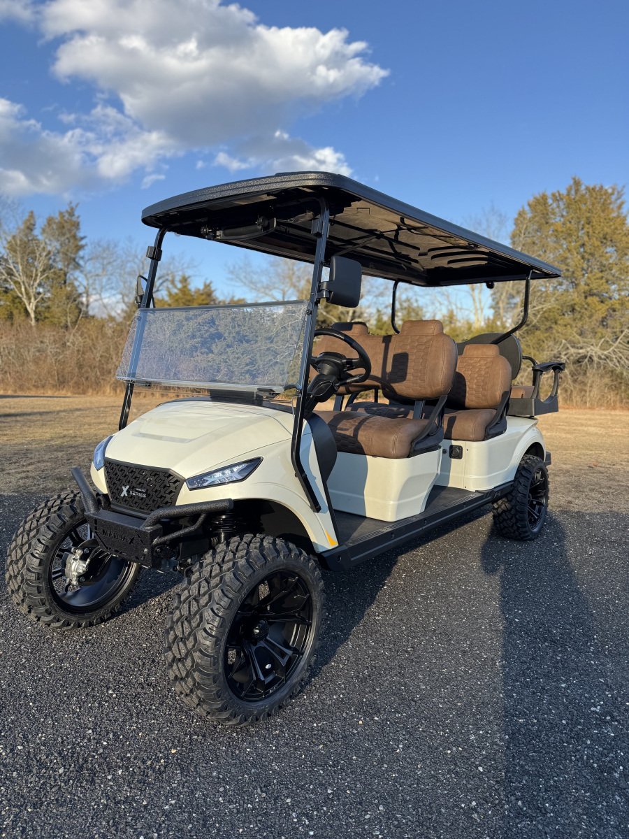 2025 New Madjax X6L Pearl White Metallic Lithium 48 volt Low Speed Vehicle LSV street legal cart For Sale