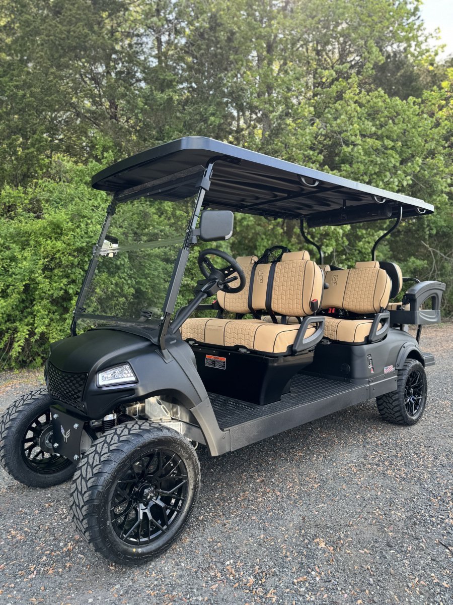 2025 New Honor LSV 6″ Matte Black 48 volt Aluminum Low Speed Vehicle LSV street legal cart, Premium Edition, Soundbar, Subwoofer! For Sale