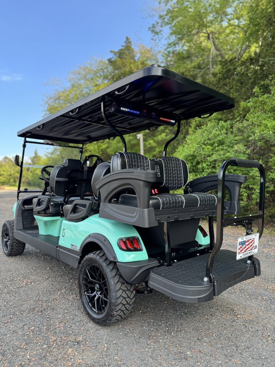 2025 New Honor LSV 6″ Sea Foam 48 volt Aluminum Low Speed Vehicle LSV street legal cart, Premium Edition, Soundbar, Subwoofer! For Sale