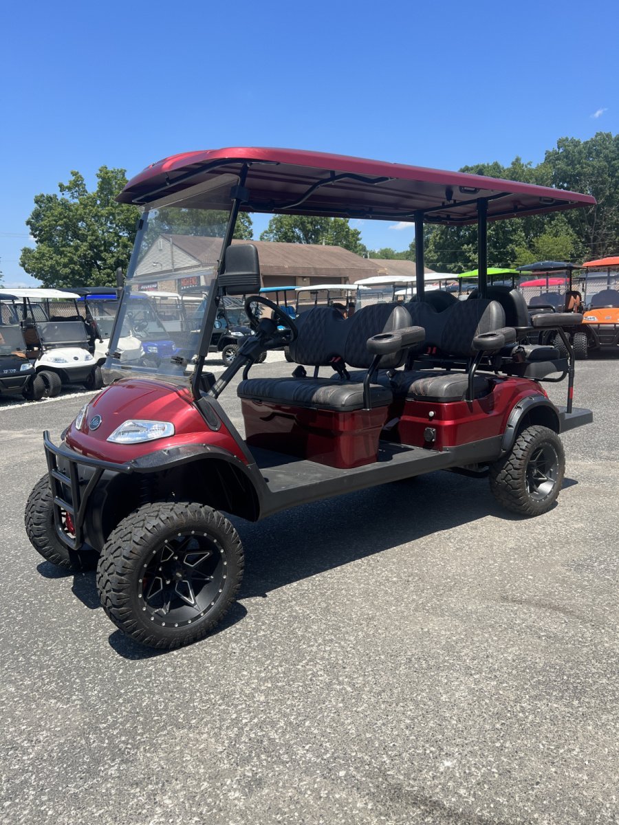 2024 New Elite Alset EV6L Custom Merlot Metallic 48 volt Low Speed Vehicle LSV street legal cart For Sale