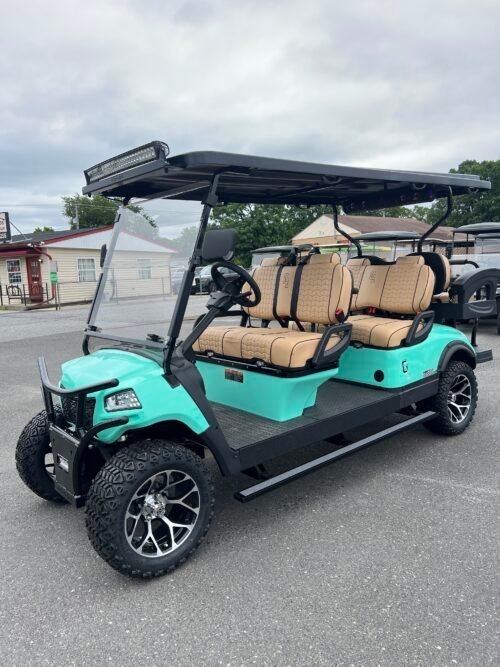 2024 New Honor LSV 6″ lifted 4+2 G1 Sea Foam 48 volt Lithium Aluminum Low Speed Vehicle street legal cart LOADED for sale