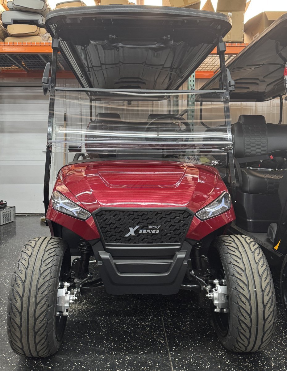2025 New Madjax X6 Cherry Red Metallic Lithium 48 volt Low Speed Vehicle LSV street legal cart For Sale