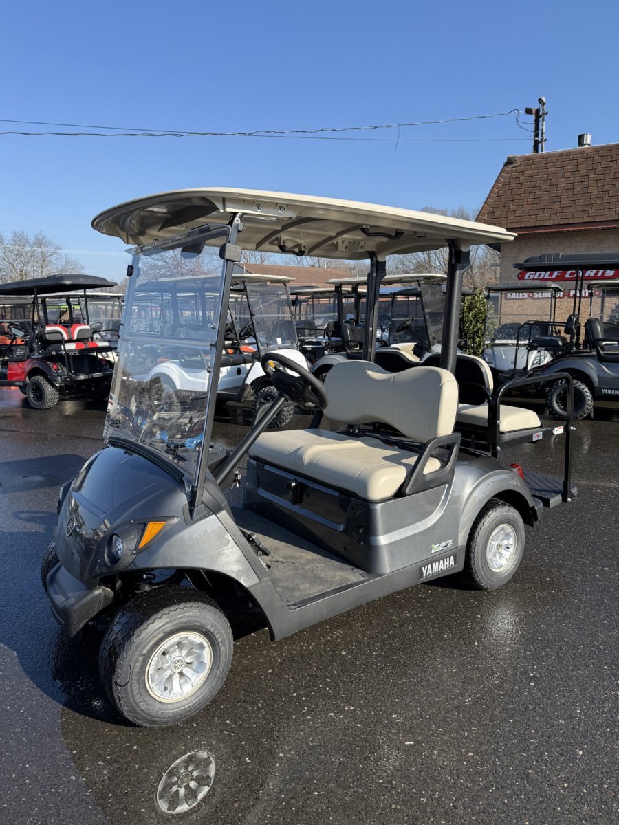 2023 New Yamaha Drive2 Carbon Grey Metallic gas EFI Quietech golf cart, 4 seat For Sale
