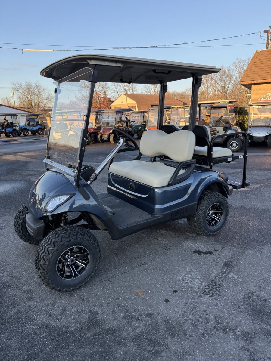 2016 Yamaha Drive 48 volt electric custom golf cart, 3″ lift, Dust Blue Metallic For Sale